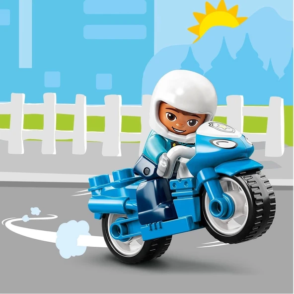 LEGO® DUPLO® Kurtarma Polis Motosikleti 10967-2 Yaş ve Üzeri Çocuklar için Polis Motosikleti İçeren Oyuncak Yapım Seti ( - 2