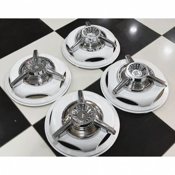 FORD TRANSİT TEK TEKER-JUMBO 16'' İNÇ BEYAZ JANT KAPAĞI 4 ADET 3 KOLLU FIRFIR - 10
