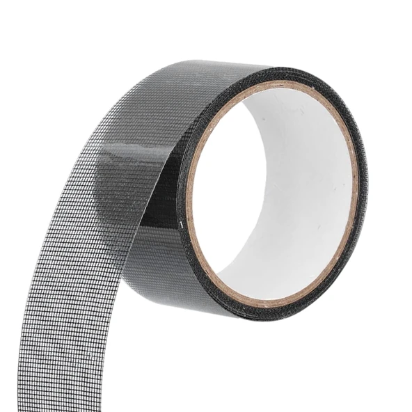 Yapışkanlı Sineklik Tülü Tamir Bandı Yırtık Kopmuş Delik Fiber Tül Yapıştırma Siyah 48 mm x 2 Metre - 6