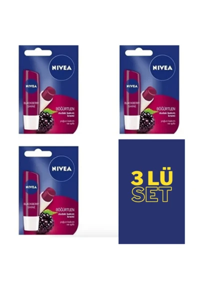 NIVEA Lıp Dudak Kremi Böğürtlen 3'lü Set ürün görseli