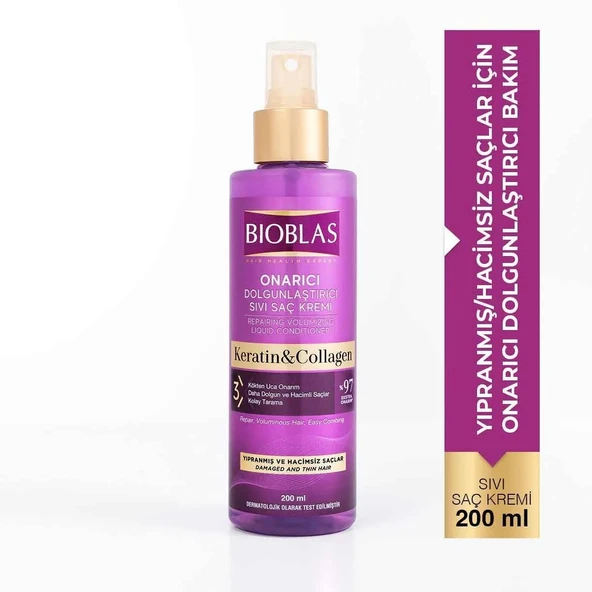 Bıoblas Sıvı Saç Kremi Onarıcı Collagen Keratin 200 Ml Yeni