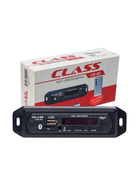 Class USB - 402 Araç Için Mikrofonlu USB-AUX-SD Kart Çevirici Modül