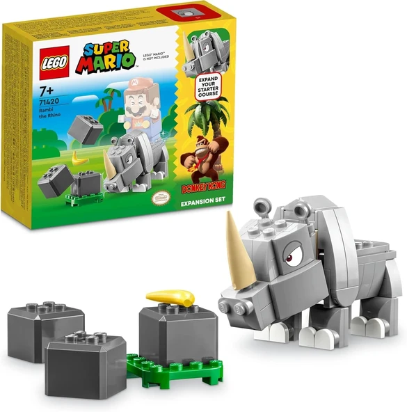 LEGO Super Mario Gergedan Rambi Ek Macera Seti 71420 (106 Parça)
