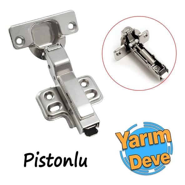 Yarım Deve Frenli Pistonlu Dolap Kapak Menteşesi Yavaşlatıcı Tas Menteşe