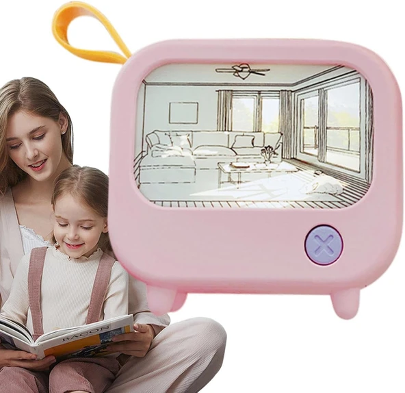Monozone Tv Şekilli Işık Boyama Dekoratif LED Işıklı Gece Lambası 2 Işık Modu Sevimli Ev Dekorasyonu - 6