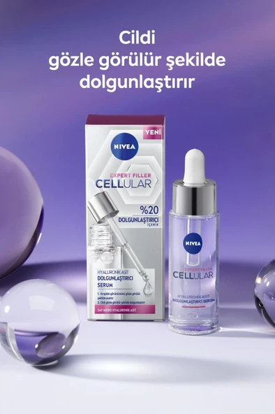 NIVEA Cellular Expert Filler Dolgunlaştırıcı Serum 30ml, Kırışıklık Karşıtı, Hyaluronik Asit, Nemlendirici - 3
