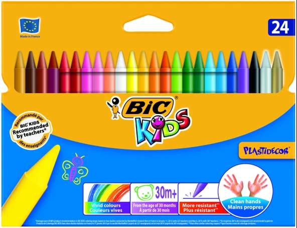 Bic Plastidecor 24'lü Silinebilir Pastel Boya Kalemi ürün görseli