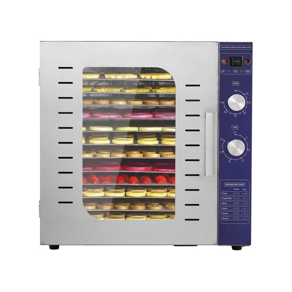 Dalle SS-12J Meyve-Sebze Kurutma Fırını Çift Katmanlı 12 Tepsili