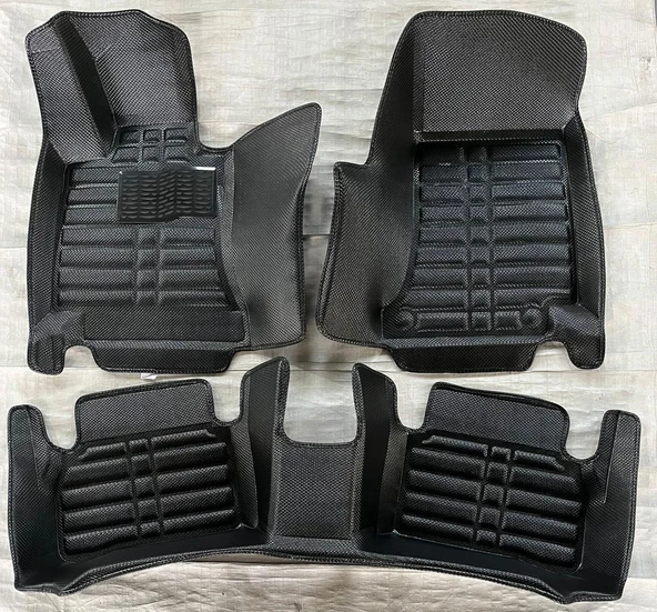 Mercedes C Serisi W205 Uyumlu 2015-2021 5D Havuzlu Karbon Dizayn Paspas Seti ürün görseli