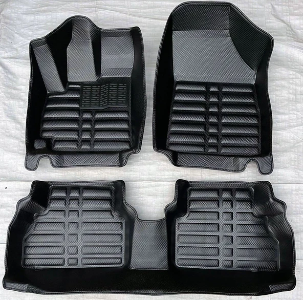 Opel Crossland Uyumlu 2017 Sonrası 5D Havuzlu Karbon Dizayn Paspas Seti ürün görseli