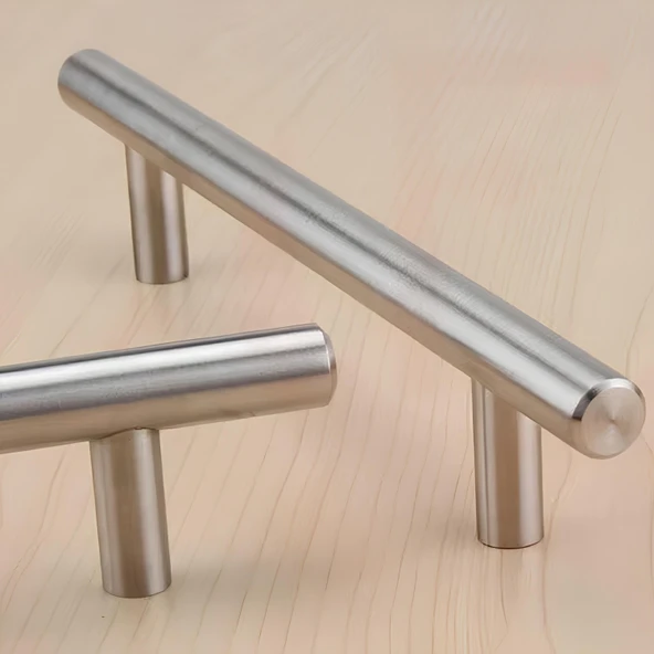 Pürüzsüz 128 mm İnox Metal 10 Adet Dolap Dolabı Mobilya Mutfak Çekmece Kapak Kulbu Kulpu Kulpları - 8