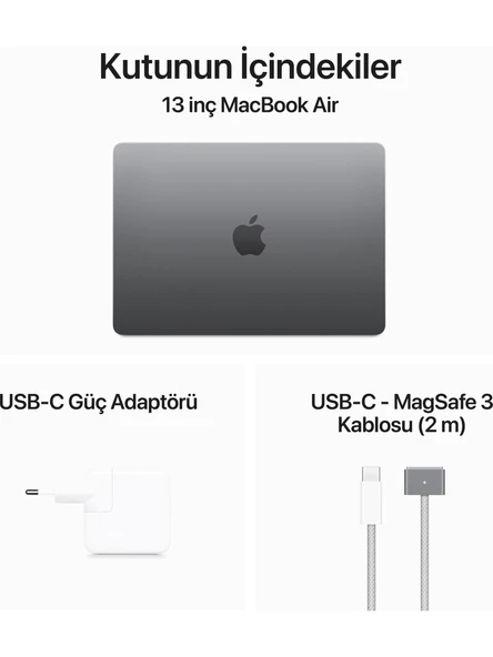 MacBook Air M3 16 GB 512 GB SSD 13.6 MXCR3TUA Uzay Grisi - 5