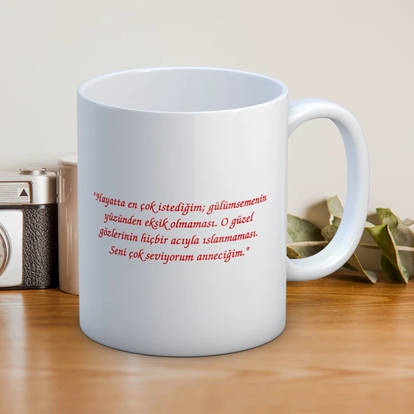 Anneye Özel Mesajlı 1 Adet Sevginizi Yansıtan Anneler Günü Hediyelik Kupa - Resim 3