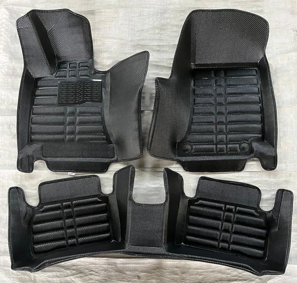 Mercedes C Serisi W206 Uyumlu 2021 Sonrası 5D Havuzlu Karbon Dizayn Paspas Seti ürün görseli