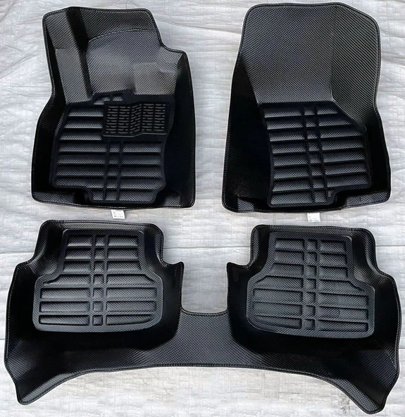 Volkswagen T-Roc Uyumlu 2019 Sonrası 5D Havuzlu Karbon Dizayn Paspas Seti ürün görseli 1