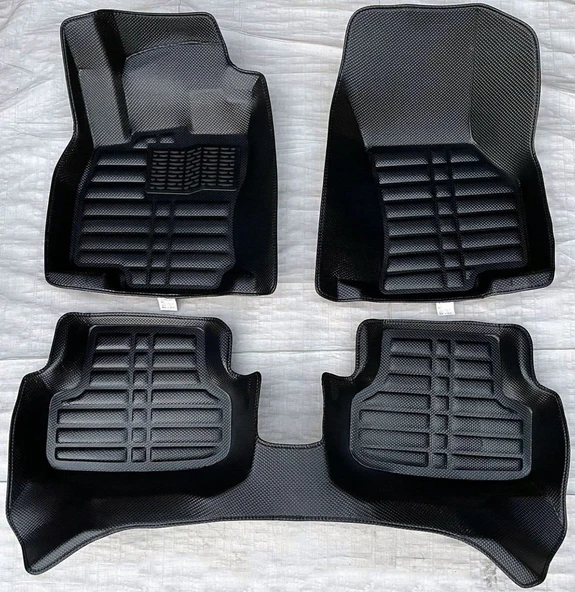 Audi A3 8V HB ve Sedan Uyumlu 2013-2020 5D Havuzlu Karbon Dizayn Paspas Seti ürün görseli