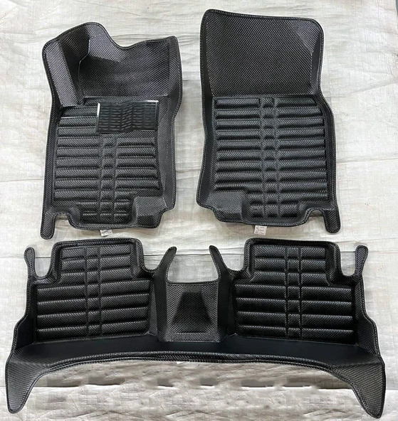 Nissan Qashqai Uyumlu 2014-2021 5D Havuzlu Karbon Dizayn Paspas Seti ürün görseli