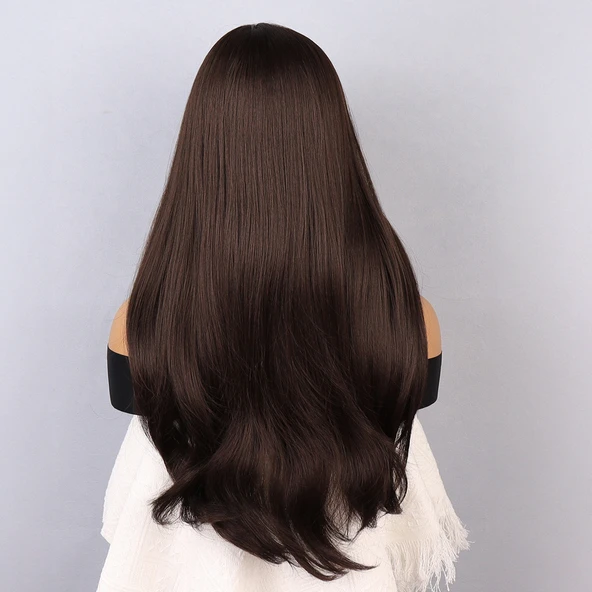 Kumral Dalgalı Işıltılı Tül Peruk - Resim 5