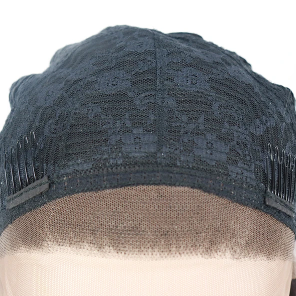 Siyah Yoğun Dalga Afro Dalga Tül Peruk - Resim 5