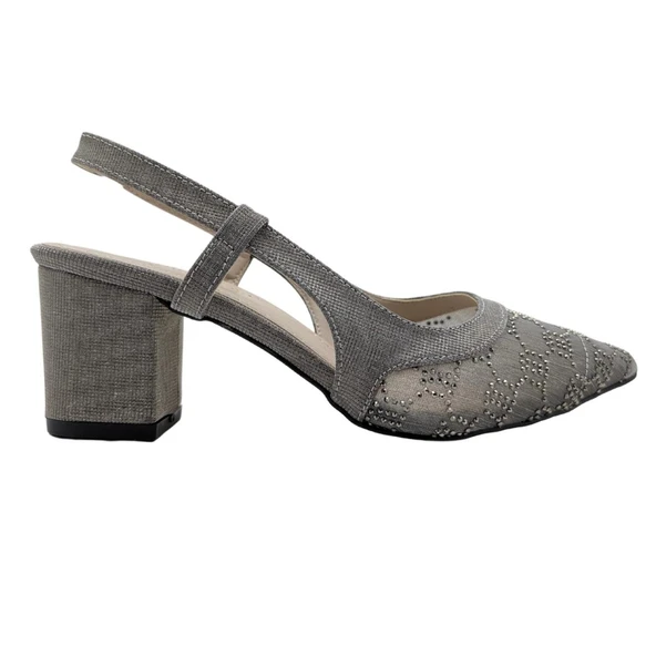 Ingeborg | Abiye Kalın Topuklu Sivri Burun Ayakkabı - Resim 3