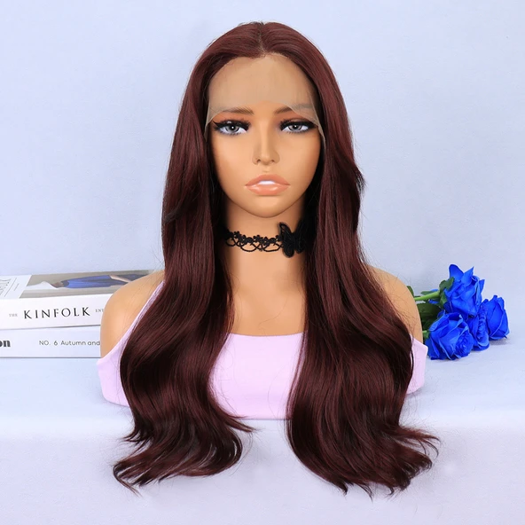 Kızıl Kahve Hafif Dalgalı Tül Peruk ürün görseli