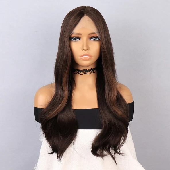 Kumral Dalgalı Işıltılı Tül Peruk ürün görseli 1