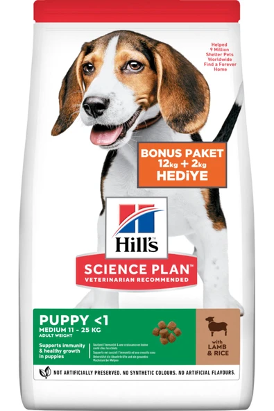 Hills Puppy Medium Lamb Kuzu Etli Yavru Köpek Maması 14 Kg