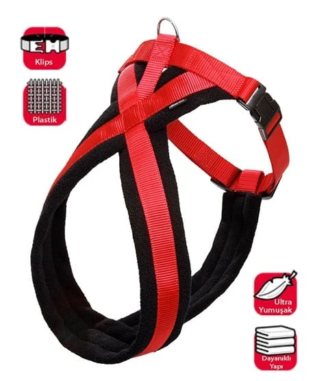 Karlie Göğüs Tasma Ymş. Gçl. 70-90 Cm Siyah-Kırm. - 2