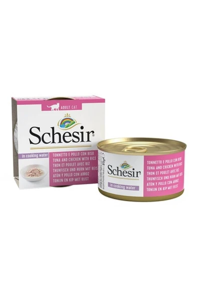 Schesir C175 Ton Balıklı veTavuklu Pirinçli Kedi Konservesi 85 Gr