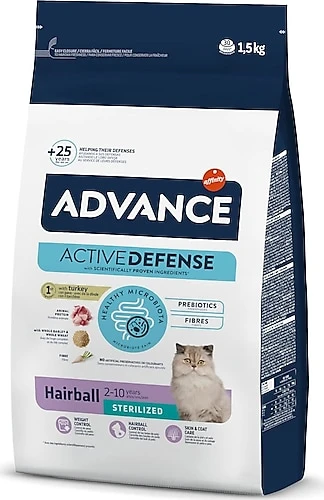 Advance Cat Sterilized Hairball Hindili Kısır Kedi Maması 1,5 Kg