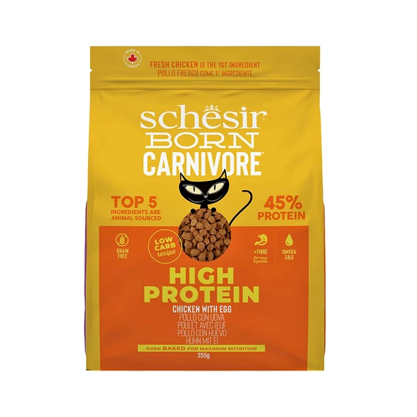 Schesir Born Carnivore Tavuk ve Yumurtalı Yetişkin Kedi Maması 255gr