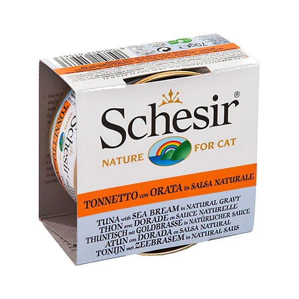Schesir Sos İçinde Ton Balıklı ve Çipuralı Yetişkin Kedi Konservesi 70 Gr