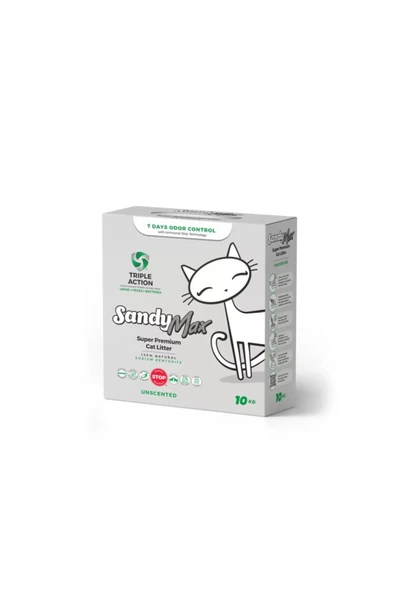 Sandy Max Triple Action Aktif Karbonlu Bentonit Kedi Kumu 10lt