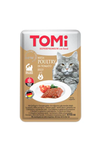 Tomi Kedi Kümes Hayvanı Ve Domates Tahılsız Pouch Mama 100gr (pate)
