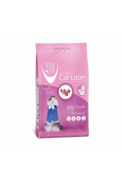 VanCat Topaklanan Bebek Pudralı İnce Taneli Kedi Kumu 10 Kg