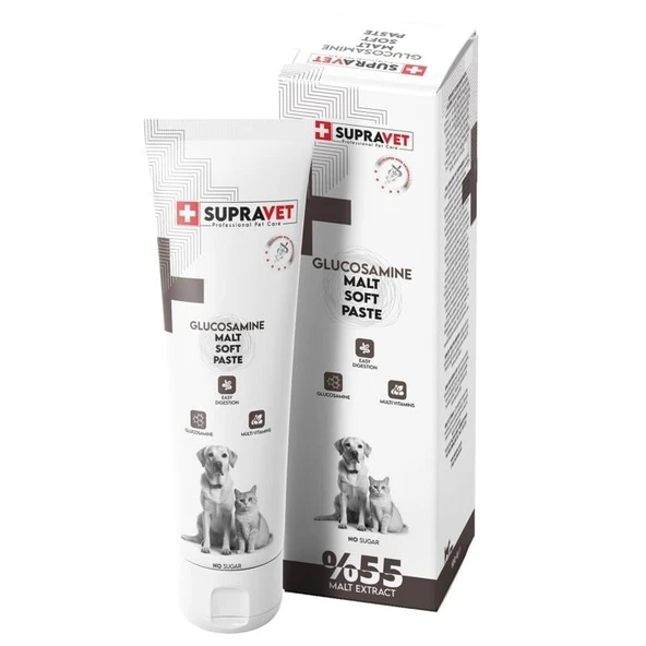 Supravet Glucosamine Kedi ve Köpek Eklem Ve Kas Destekliyici Malt Paste 100 Gr - 1