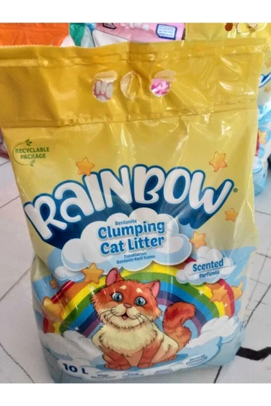 Rainbow Parfümlü Topaklanan Kedi Kumu 10 Lt