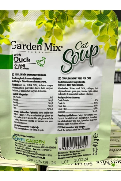 Gardenmix Ördekli Kedi Çorbası 40gr