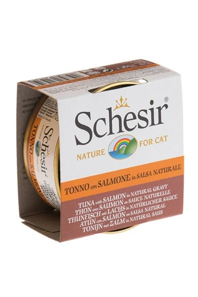 Schesir Soslu Tuna ve Somonlu Kedi Konservesi 70 Gr