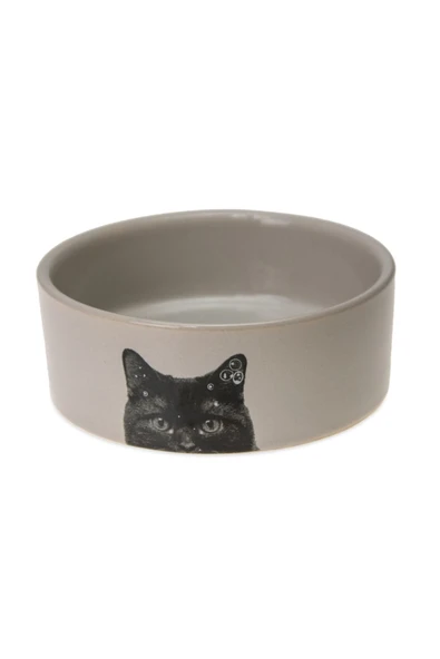 Karlıe Seramik Kedi Mama Kabı Krem Rengi 250 Ml