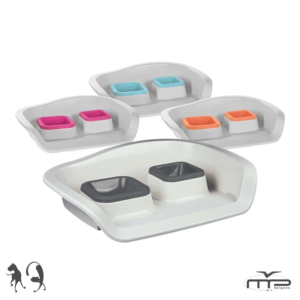 Mp Sıçratmayan Mama/Su Kabı Nembo İkili 0,3+0,25L