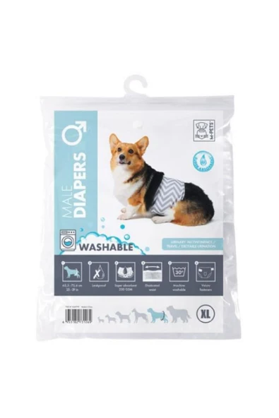 M-Pets Erkek Köpekler İçin Yıkanabilir Külot (XL)