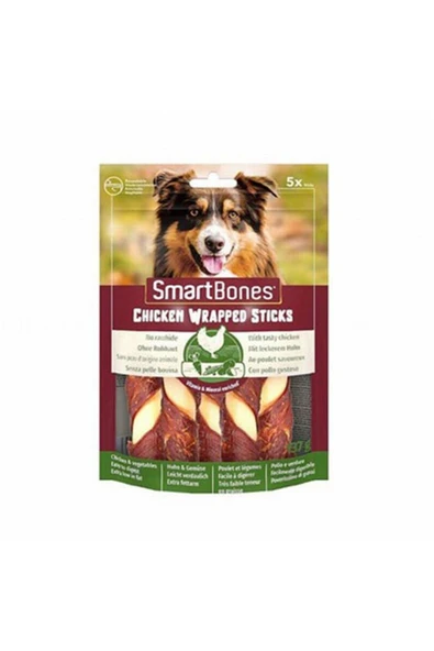 SmartBones Tavuk Sargılı Medium Stick Köpek Ödülü 5'Li 125 Gr