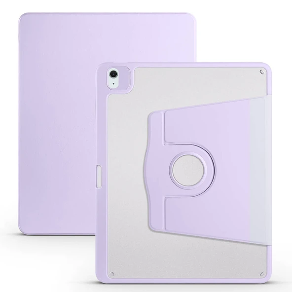 iPad Air 13 2024 Kılıf Termik Kalem Bölmeli Dönebilen Standlı Kılıf - 9