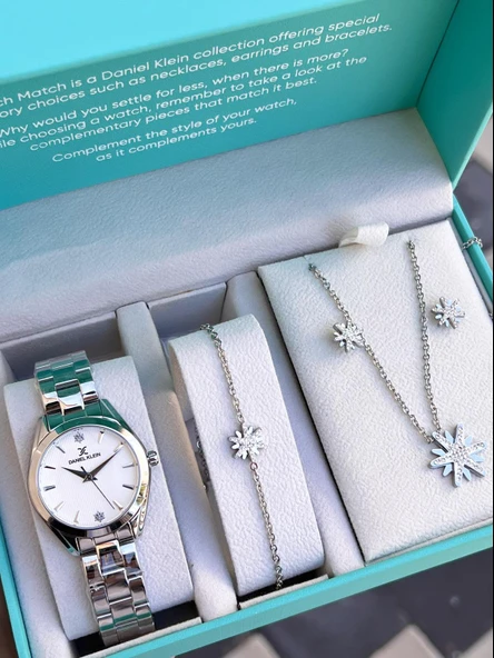 Daniel Klein Çelik Kordon Çelik Takı Seti Hediyeli 2Yıl Garantili 3 Atm Kadın Kol Saati DX13688.1 ürün görseli