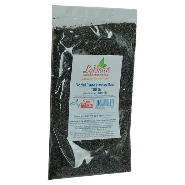 Haşhaş Tohumu Tane Doğal Mavi 100 Gr Paket - 6