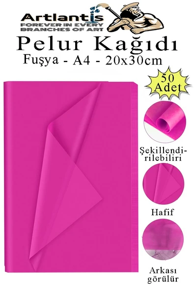 Pelur Kağıdı Renkli 50 li 1 Paket A4 Pelur Kagıt Moda Tasarım Tekstil Hediye Paketleme Ambalaj Kağıdı Parti Doğum Günü - 3