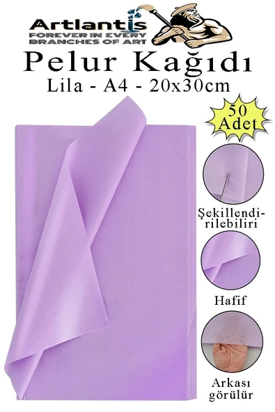 Pelur Kağıdı Renkli 50 li 1 Paket A4 Pelur Kagıt Moda Tasarım Tekstil Hediye Paketleme Ambalaj Kağıdı Parti Doğum Günü - 7