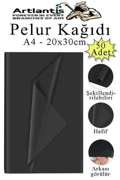 Pelur Kağıdı Renkli 50 li 1 Paket A4 Pelur Kagıt Moda Tasarım Tekstil Hediye Paketleme Ambalaj Kağıdı Parti Doğum Günü - 11