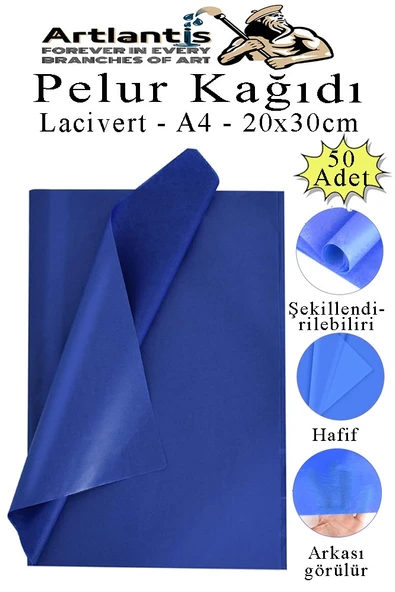 Pelur Kağıdı Renkli 50 li 1 Paket A4 Pelur Kagıt Moda Tasarım Tekstil Hediye Paketleme Ambalaj Kağıdı Parti Doğum Günü - 6